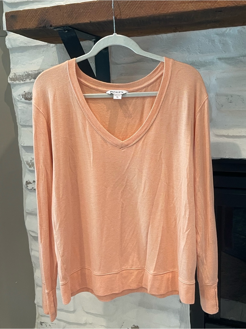 Athleta Soft Peach V-Neck Pullover Top